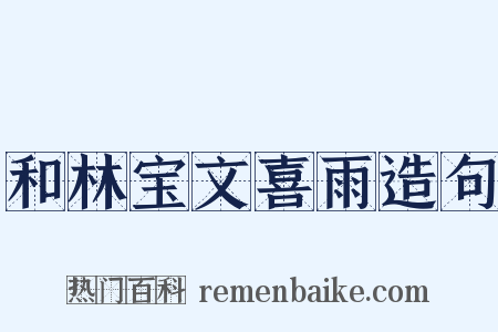和林宝文喜雨造句是什么意思的图片